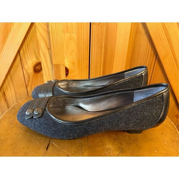 AK Anne Klein Womens Heels 6M Gray Fabric Pumps Shoes 1” iFlex - Picture 3 of 9